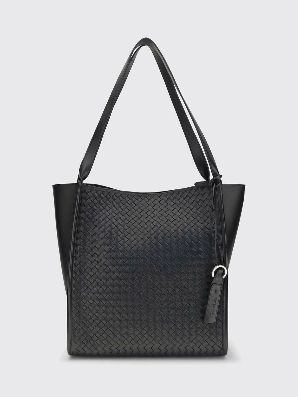 Bottega Veneta Intrecciato Shopper Tote Bag Leather Black